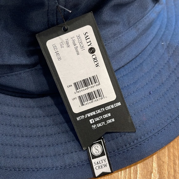 Salty Crew S-Hook Boonie Hat Navy Unisex OSFA New with Tags - Picture 3 of 7